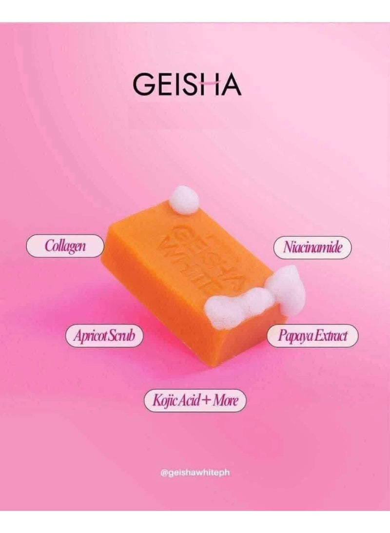 Geisha Scar Removal & Brightening Soap Bar Targets stubborn blemishes and uneven skin tone while nourishing the skin with collagen and niacinamide for a clearer, smoother, and more radiant complexion. - Image 5